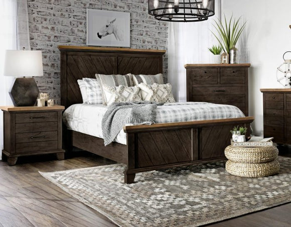 Bear Creek Brown 4-Piece Queen Set (Q Bed/NS/Dresser/Mir)